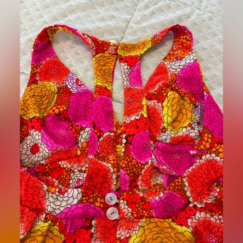 Vintage 1970's Psychedelic Floral High Tide California XXS Dress - Picture 6 of 13